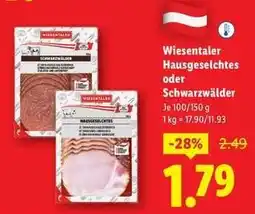 Lidl WIESENTALER Hausgeselchtes oder Schwarzwälder Angebot