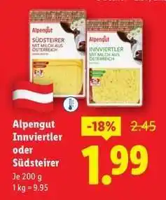 Lidl Alpengut Innviertler oder Südsteirer Angebot