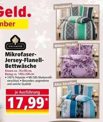 Norma Mikrofaser-Jersey-Flanell-Bettwäsche Angebot