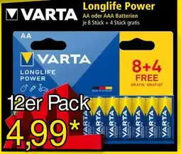 Norma Varta Longlife Power Angebot