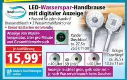Norma LED-Wasserspar-Handbrause mit digitaler Anzeige Angebot