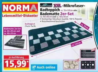 Norma XXL-Mikrofaser-Badteppich oder Badematte 2er-Set Angebot