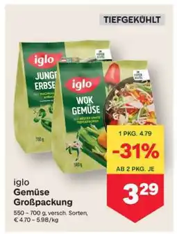 MPreis iglo Gemüse Großpackung Angebot