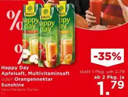 Unimarkt Happy Day Apfelsaft, Multivitaminsaft oder Orangennektar Sunshine Angebot