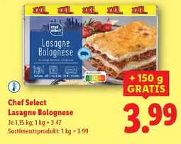 Lidl Chef select lasagne bolognese Angebot