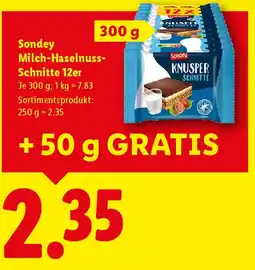 Lidl Sondey Milch-Haselnuss- Schnitte 12er Angebot