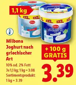 Lidl Milbona Joghurt nach griechischer Art Angebot