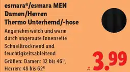 Lidl esmara/esmara MEN Damen/Herren Thermo Unterhemd/-hose Angebot