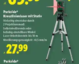 Lidl Parkside Kreuzlinienlaser mit Stativ Angebot