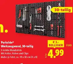Lidl Parkside Werkzeugwand, 30-teilig Angebot