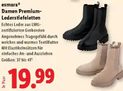 Lidl esmara Damen Premium- Lederstiefeletten Angebot
