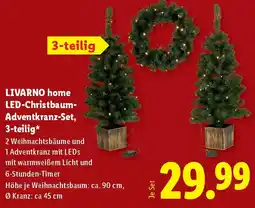 Lidl LIVARNO home LED-Christbaum- Adventkranz-Set, 3-teilig Angebot