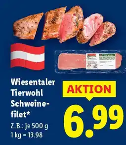 Lidl Wiesentaler Tierwohl Schweine- filet Angebot