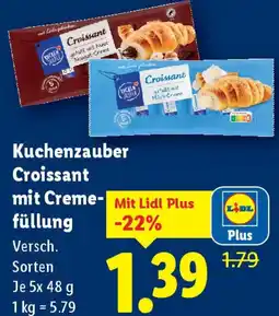 Lidl Kuchenzauber Croissant mit Creme-Mit Lidl Plus füllung Angebot