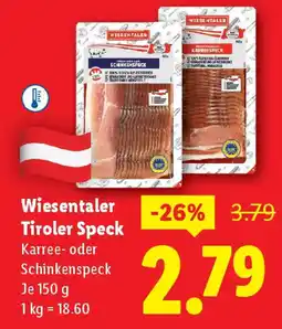 Lidl Wiesentaler Tiroler Speck Angebot