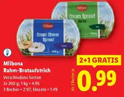 Lidl Milbona Rahm-Brotaufstrich Angebot