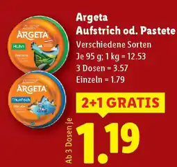 Lidl Argeta Aufstrich od. Pastete Angebot