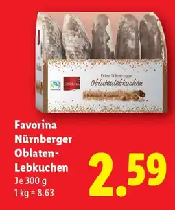 Lidl Favorina Nürnberger Oblaten- Lebkuchen Angebot
