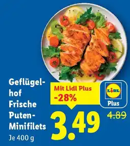 Lidl Geflügel- hof Frische Puten- Minifilets Angebot