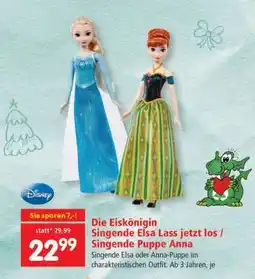 Interspar Die Eiskönigin Singende Elsa Lass jetzt los / Singende Puppe Anna Angebot