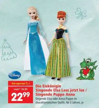 Die Eiskönigin Singende Elsa Lass jetzt los / Singende Puppe Anna