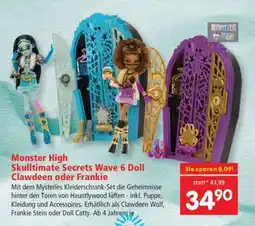 Interspar Monster High Skulltimate Secrets Wave 6 Doll Clawdeen oder Frankie Angebot
