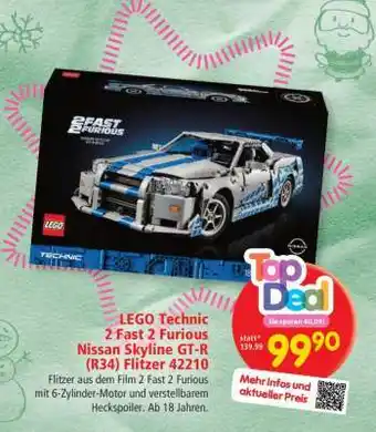 LEGO Technic 2 Fast 2 Furious Nissan Skyline GT-R (R34) Flitzer 42210