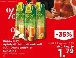 Unimarkt Happy Day Apfelsaft, Multivitaminsaft oder Orangennektar Sunshine Angebot