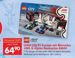 Interspar LEGO City F1 Garage mit Mercedes AMG & Alpine Rennautos 60444 Angebot