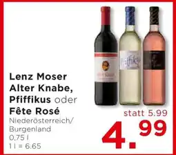 Unimarkt Lenz Moser Alter Knabe, Pfiffikus oder Fête Rosé Angebot