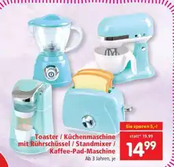 Interspar Toaster / Küchenmaschine mit Rührschüssel / Standmixer / Kaffee-Pad-Maschine Angebot
