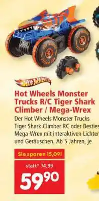 Interspar Hot Wheels Monster Trucks R/C Tiger Shark Climber / Mega-Wrex Angebot