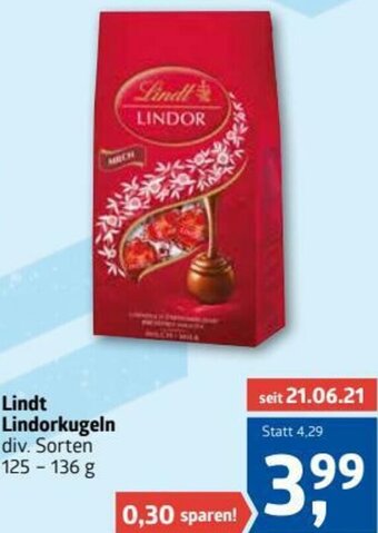 ADEG Lindt Lindorkugeln 125-136 g Angebot