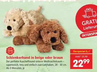 Interspar Schlenkerhund in beige oder braun Angebot