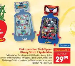 Interspar Elektronischer Tischflipper Disney Stitch / SpiderMan Angebot