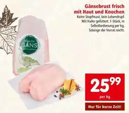 Interspar Gänsebrust frisch mit Haut und Knochen Angebot