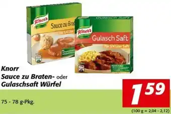 Nah&Frisch Knorr Sauce Zu Braten-Oder Gulaschsaft Würfel 75-78g Angebot