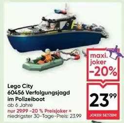 Maximarkt Lego City 60456 Verfolgungsjagd im Polizeiboot Angebot