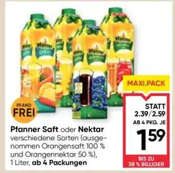 Maximarkt Pfanner Saft oder Nektar Angebot