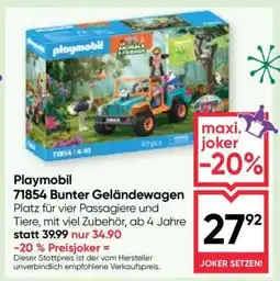Maximarkt Playmobil 71854 Bunter Geländewagen Angebot