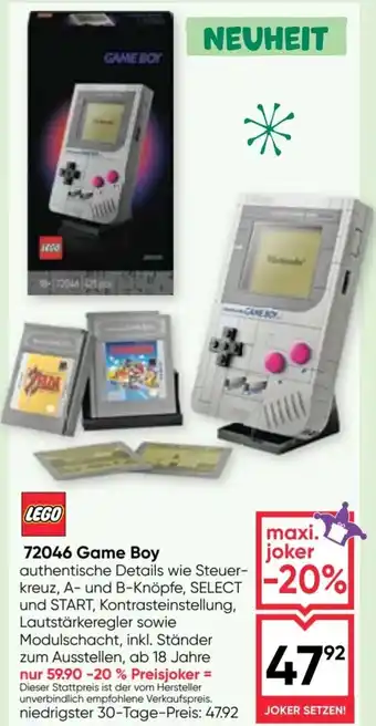 Maximarkt 72046 Game Boy Angebot