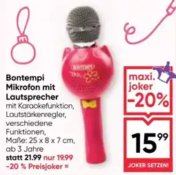 Maximarkt Bontempi Mikrofon mit Lautsprecher Angebot