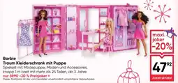Maximarkt Barbie Traum Kleiderschrank mit Puppe Angebot