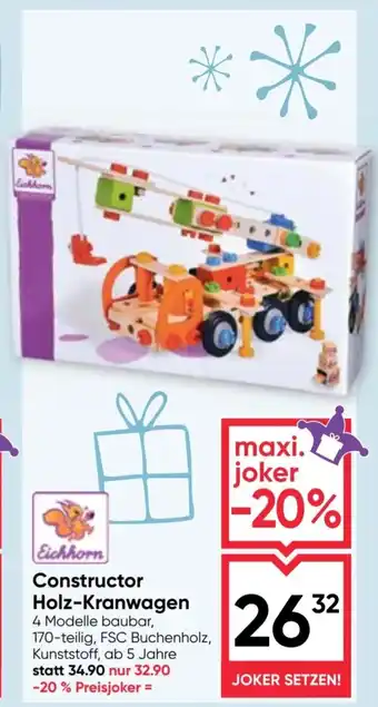Maximarkt Constructor Holz-Kranwagen Angebot