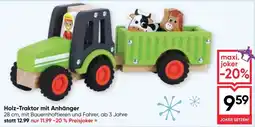 Maximarkt Holz-Traktor mit Anhänger Angebot