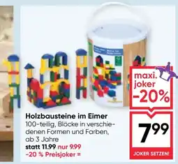 Maximarkt Holzbausteine im Eimer Angebot