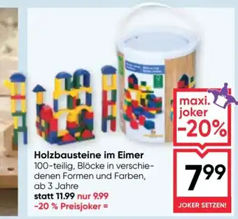 Maximarkt Holzbausteine im Eimer Angebot