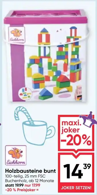 Maximarkt Holzbausteine bunt Angebot