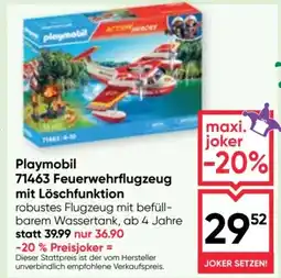 Maximarkt Playmobil 71463 Feuerwehrflugzeug mit Löschfunktion Angebot