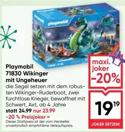 Maximarkt Playmobil 71830 Wikinger mit Ungeheuer Angebot